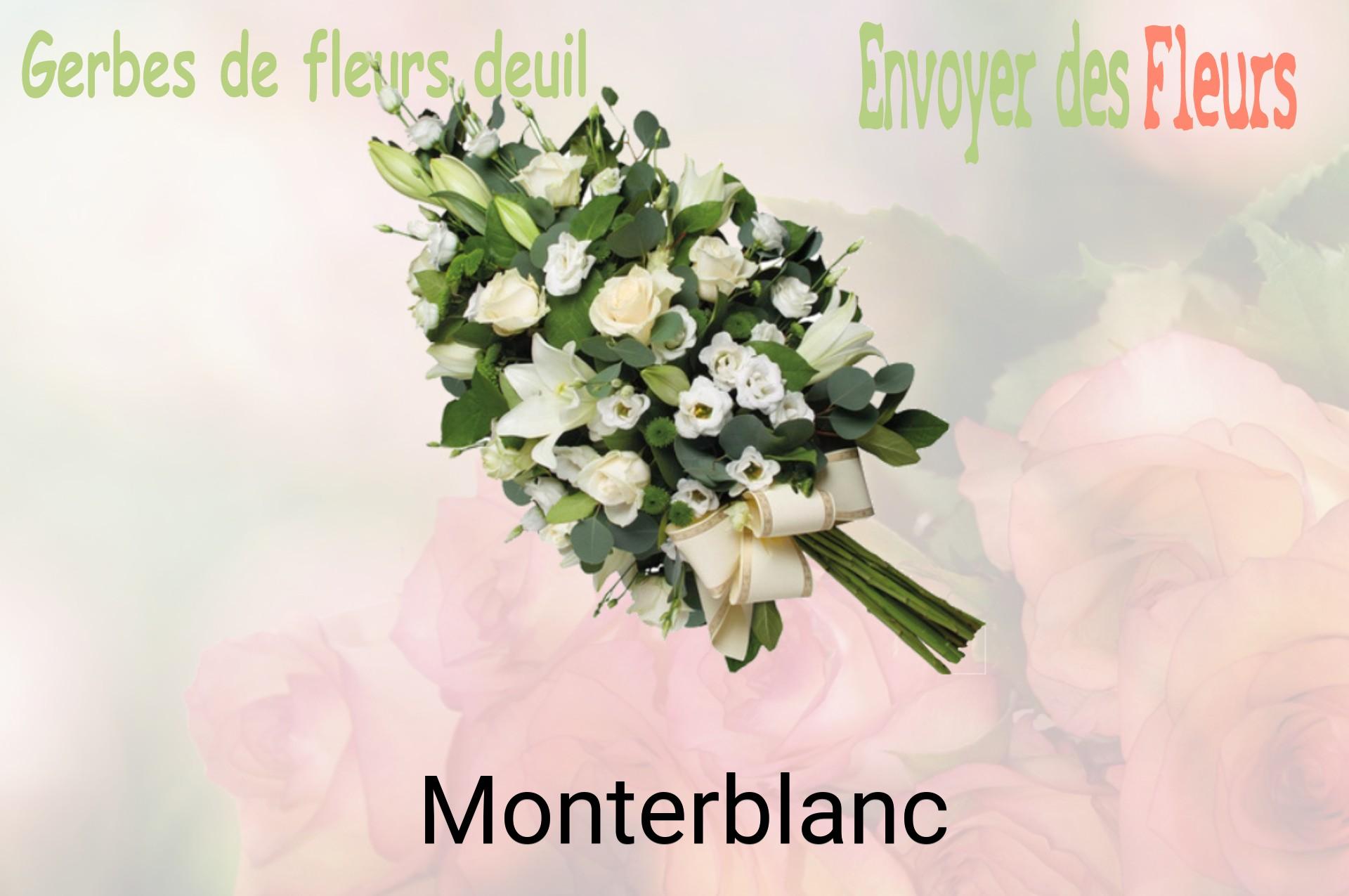 Gerbe de fleurs de deuil livrée à Monterblanc